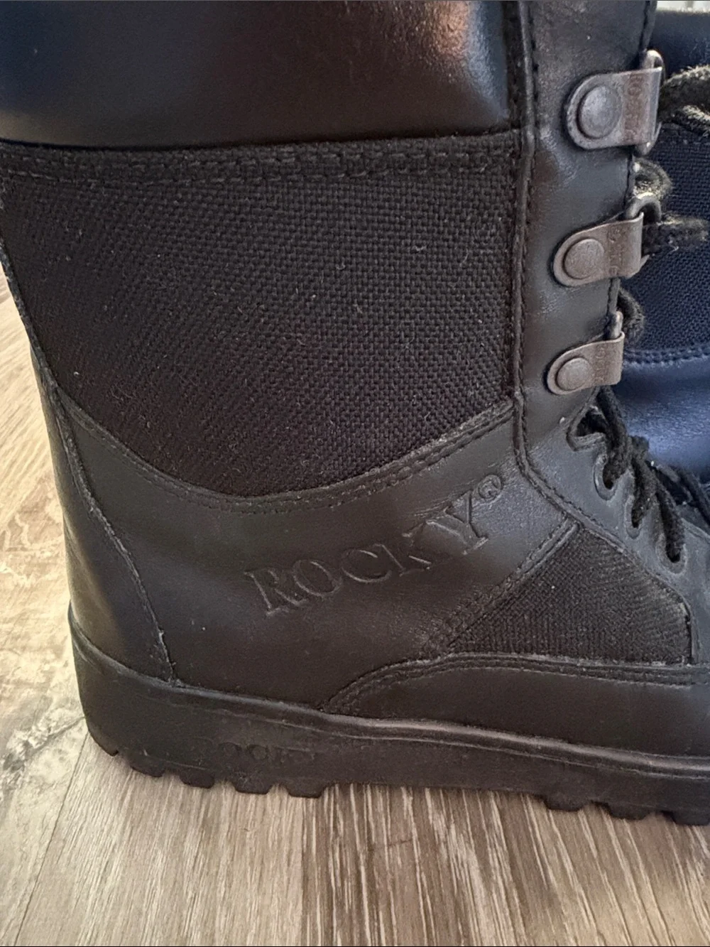Rocky Black Lace-Up Work Boots Size 9M